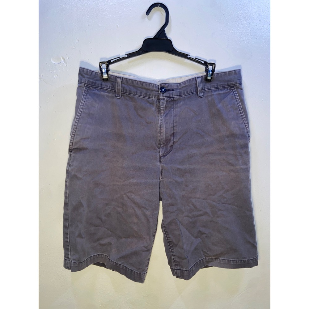 Dockers Mens Chino Short Gray Cotton Twill Flat Front Utility Grunge Heritage 34